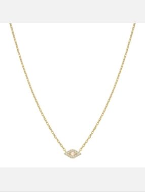 🔥FINAL💲⬇️🧿 Electric⚡️Picks "Wink" 14k Gold Plate & Opal Evil Eye Necklace~NWT
